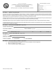 Document preview: Form HCD OL128 Application to Change an Approved Course - California