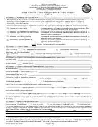 Form HCD OL ED122 Application for Course Provider and/or Course Approval (Part a) - California