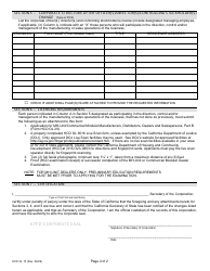 Form HCD OL15 Notice of Change of Corporate Officer(S), Director(S) and/or Controlling Stockholder(S) - California, Page 2