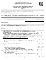 Form HCD OL21 Application for Mh-Unit/Commercial Modular Manufacturers, Distributors and Dealers (Part C) - California