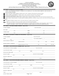 Form HCD OL18 Application for Occupational License Change, Correction or Replacement - California