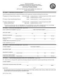 Form HCD OL90 Application for Mh-Unit/Commercial Modular 90-day Certificate - California