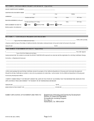 Form HCD OL90A Application for 90-day Certificate Change, Correction or Replacement - California, Page 2