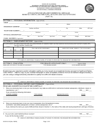 Form HCD OL29 &quot;Application for Mh-Unit/Commercial Modular Manufacturers, Distributors, Dealers and Salespersons (Part B)&quot; - California