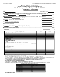 Document preview: Form HCD-MH527 Manufactured Home Electrical Load Worksheet - California