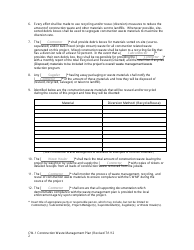 Form CW-1 Construction Waste Management Plan (Cwmp) - California, Page 2