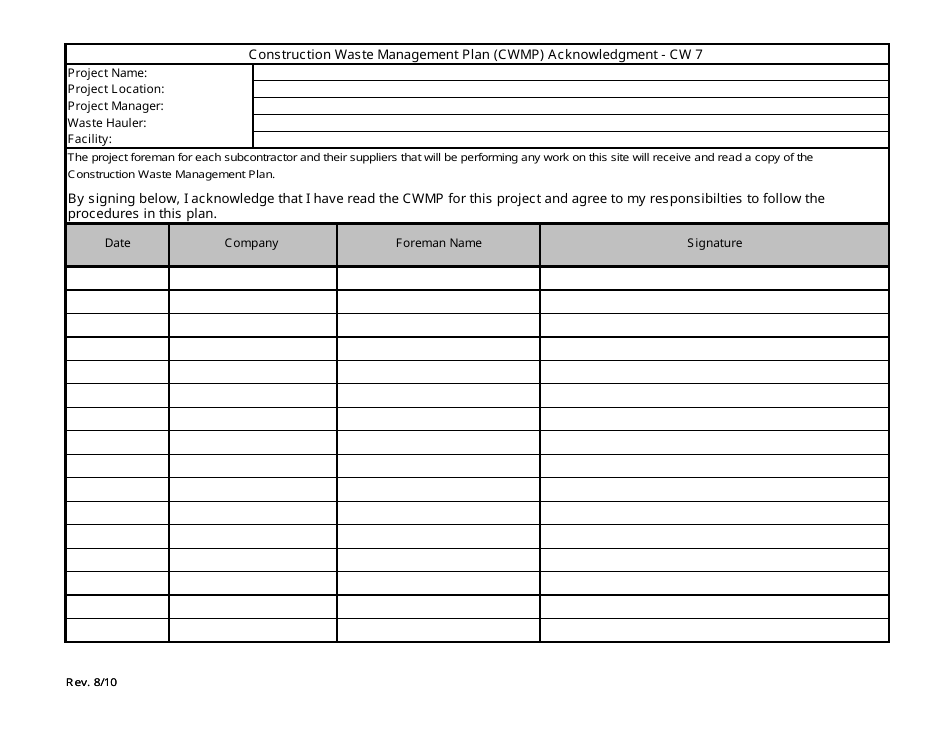 event waste management plan template