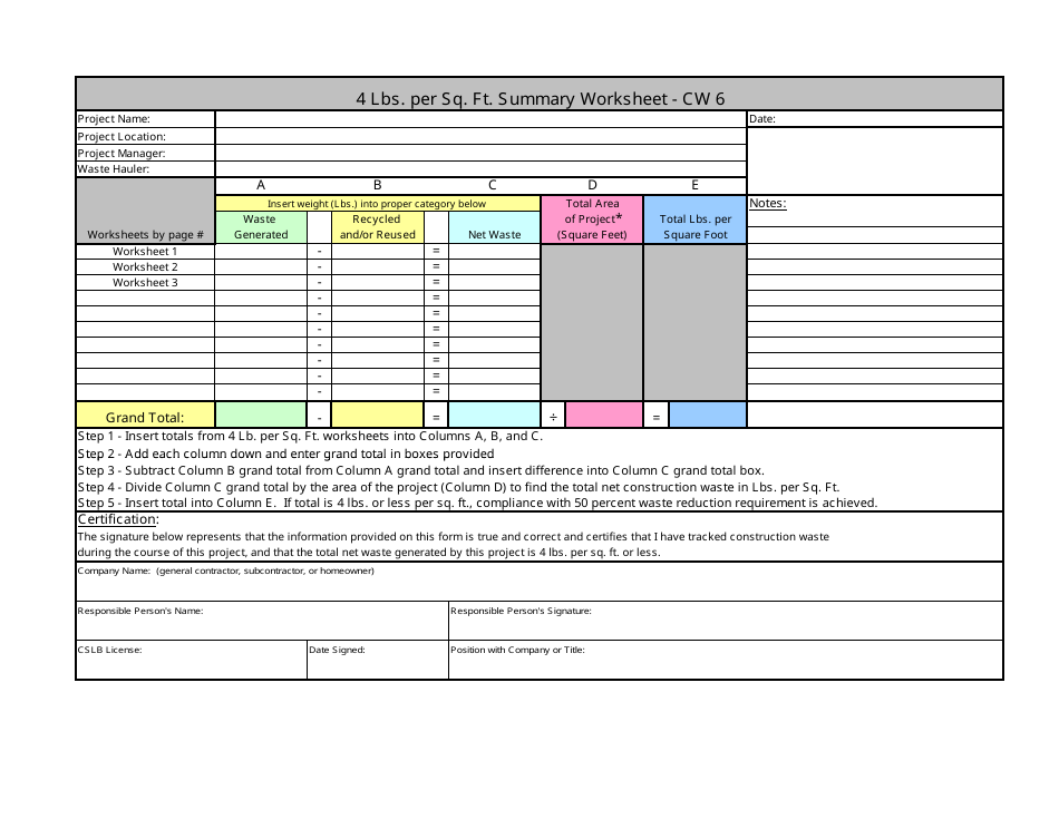 Form CW6 - Fill Out, Sign Online and Download Printable PDF, California ...