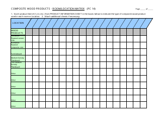 Form PC14 Composite Wood Products - Room/Location Matrix - California, Page 2