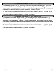 Form CALHR770 Exempt Return Rights Worksheet - California, Page 2