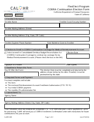 Form CALHR689 Cobra Continuation Election Form - Flexelect Program - California
