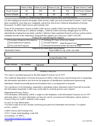 Form CALHR690 Verification of Total State Service - California, Page 2