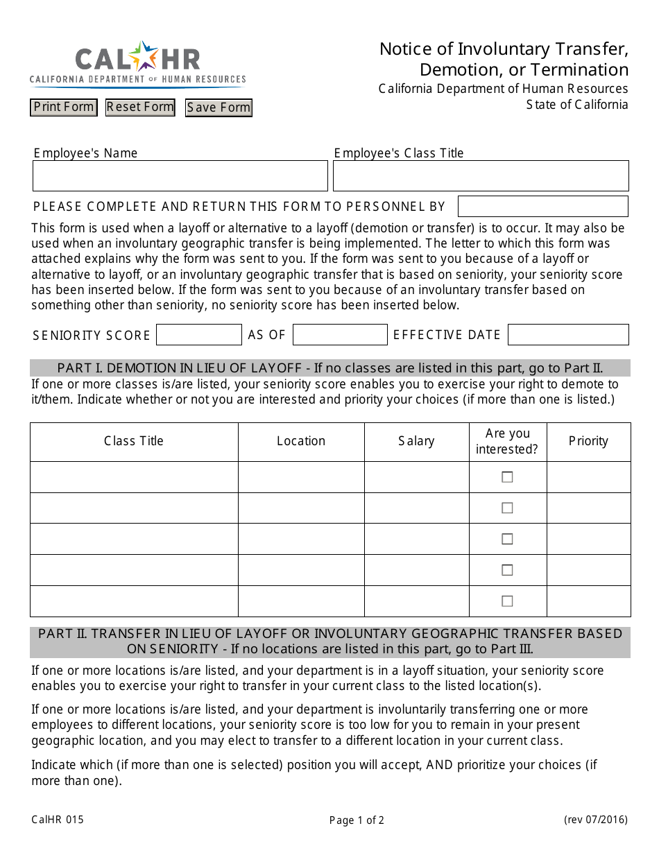 Free printable employee termination form picture