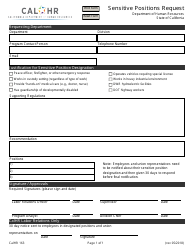 Document preview: Form CALHR163 Sensitive Positions Request - California