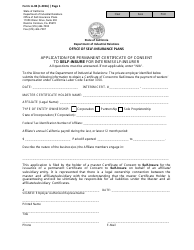 Form A-3B Application for Permanent Certificate of Consent to Self-insure for Interim Self-insurer - California