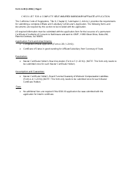 Form A-3B Application for Permanent Certificate of Consent to Self-insure for Interim Self-insurer - California, Page 2