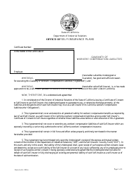 Form A-4 &quot;Guaranty of Workers' Compensation Liabilities&quot; - California