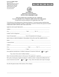 Form A-1 Application for Certificate of Consent to Self-insure as a Private Employer Self-insurer - California