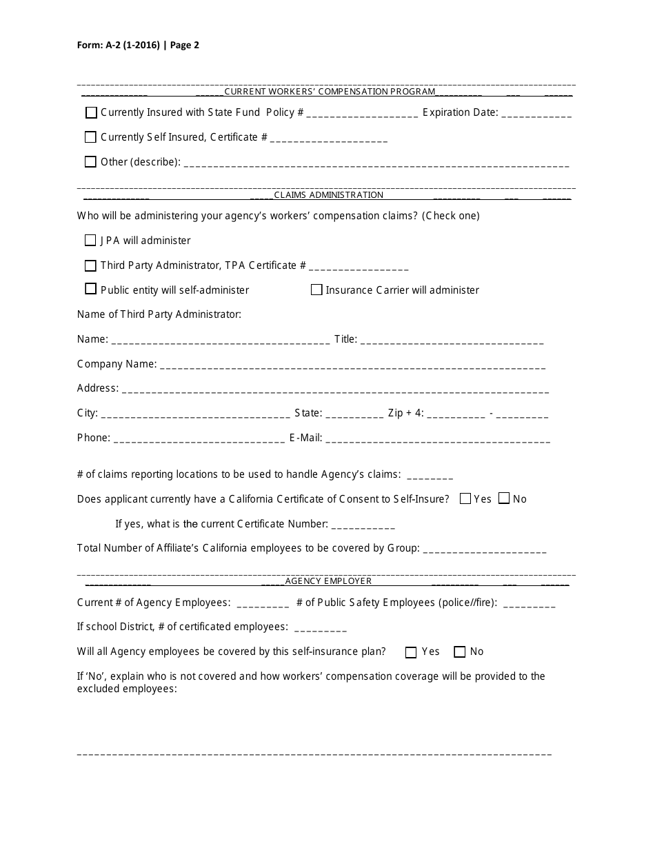 Form A 2 Fill Out Sign Online and Download Fillable PDF California