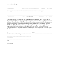 Form A-2 &quot;Application for Certificate of Consent to Self-insure as a Public Agency Employer Self-insurer&quot; - California, Page 4