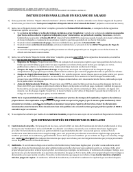 Instrucciones para DLSE Formulario 1 &quot;Informe O Reclamo Inicial&quot; - California (Spanish)