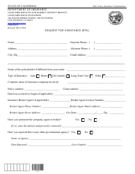 Form CSD-001-P Request for Assistance (Rfa) - California