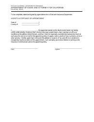Form CDI-076 &quot;Appointment of Agent and Attorney for California&quot; - California, Page 2