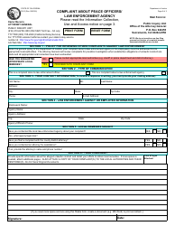Form PIU3 Complaint About Peace Officers/ Law Enforcement Agency - California, Page 2