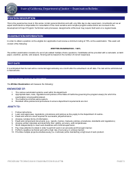Program Technician Iii Examination Bulletin - California, Page 3