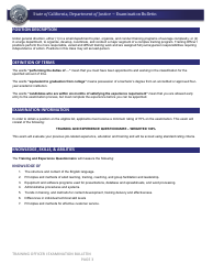 Training Officer I Examination Bulletin - California, Page 3