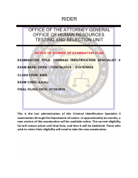 Criminal Identification Specialist II Examination Bulletin - California