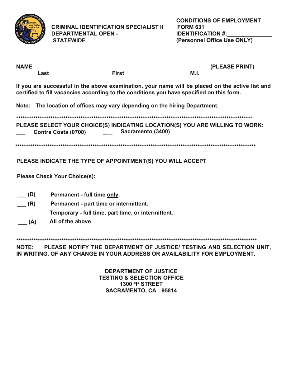 Criminal Identification Specialist II Examination Bulletin - California, Page 7