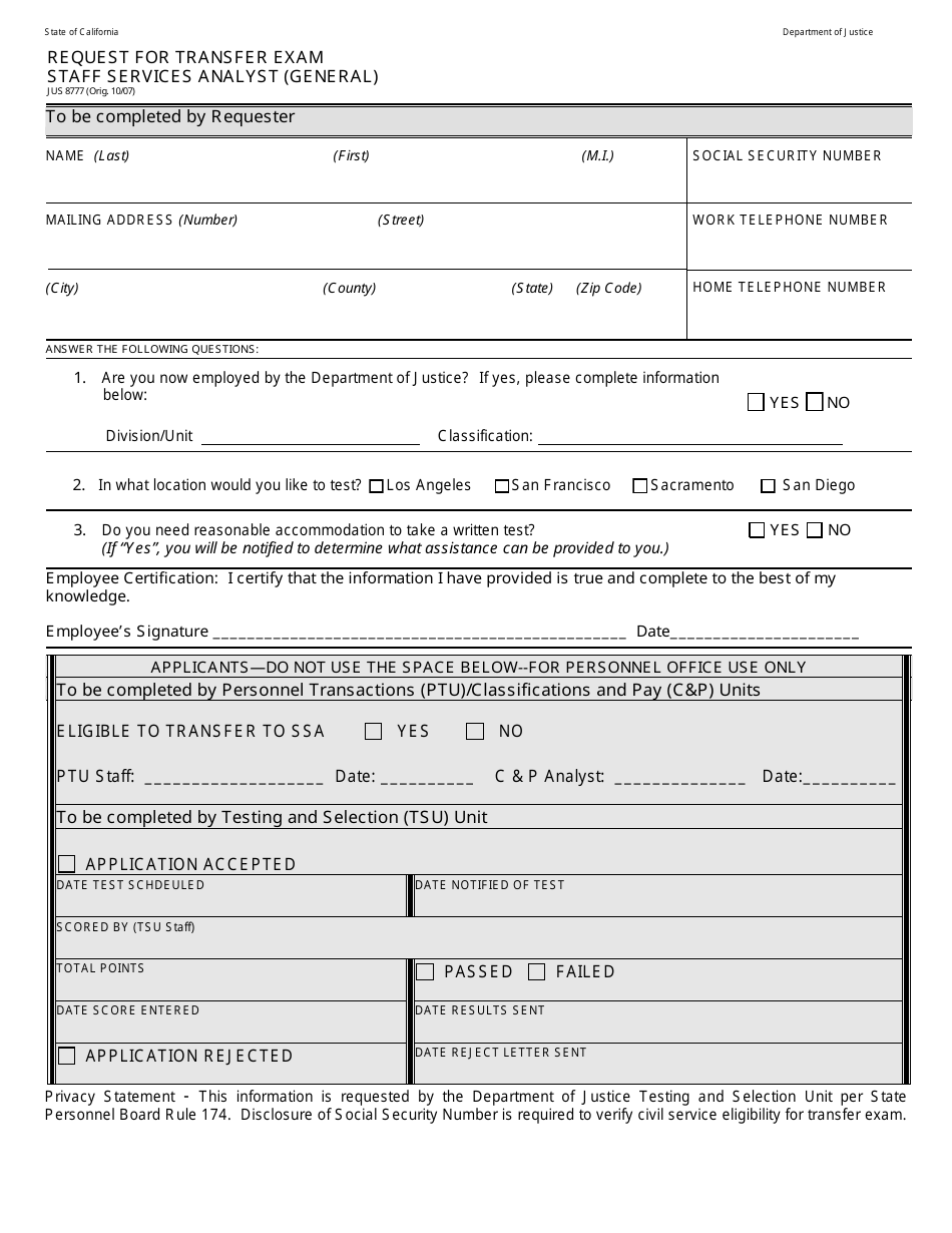 Staff Services Analyst (General) Transfer Exam - Examination Bulletin - California, Page 5