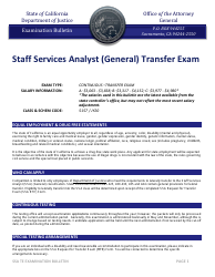 Document preview: Staff Services Analyst (General) Transfer Exam - Examination Bulletin - California