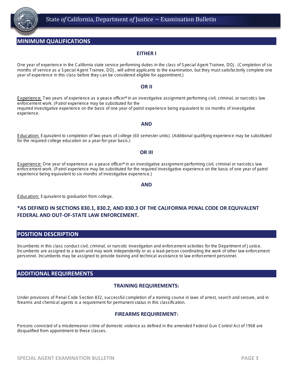 Special Agent Examination Bulletin - California, Page 3