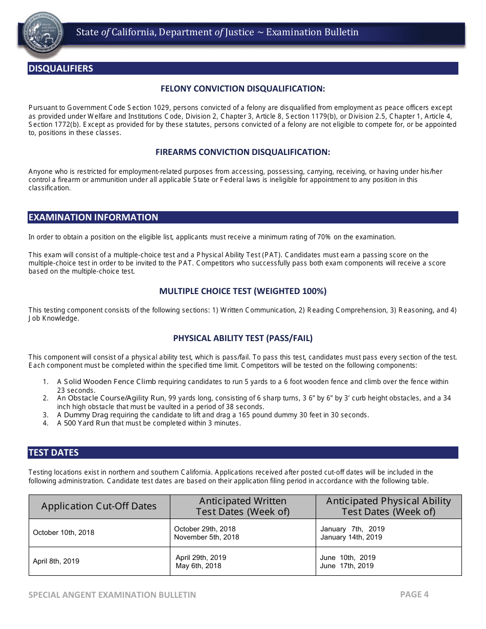 Special Agent Examination Bulletin - California, Page 4