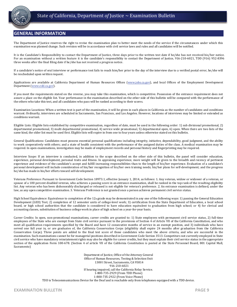 Special Agent Examination Bulletin - California, Page 9