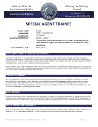 Special Agent Trainee Examination Bulletin - California