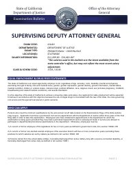Supervising Deputy Attorney General Examination Bulletin - California