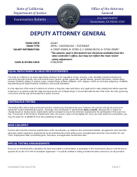 Document preview: Deputy Attorney General Examination Bulletin - California