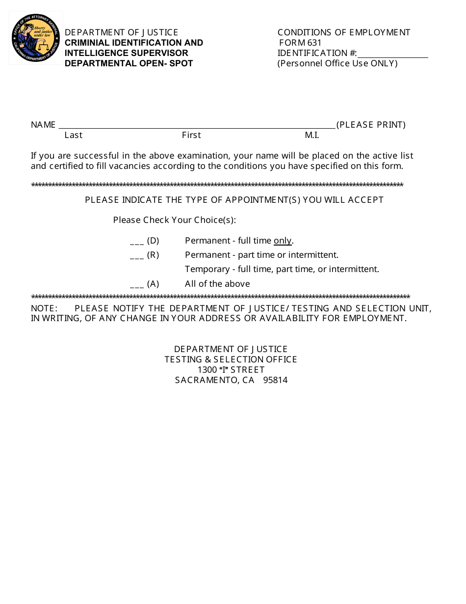 Criminal Identification and Intelligence Supervisor Examination Bulletin - California, Page 7
