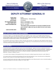 Document preview: Deputy Attorney General IV Examination Bulletin - California