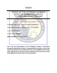 Document preview: Investigative Auditor II Examination Bulletin - California