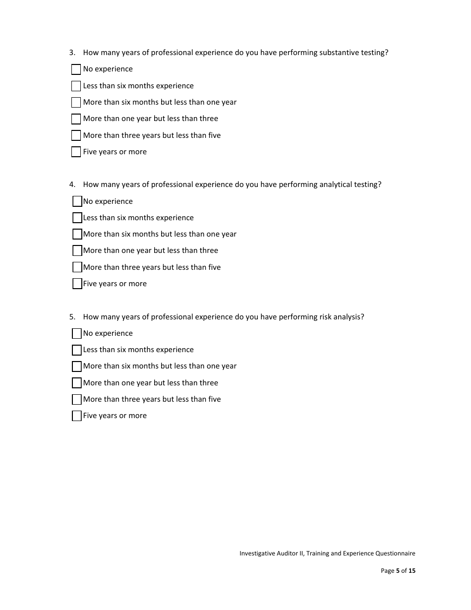 Investigative Auditor II Examination Bulletin - California, Page 11