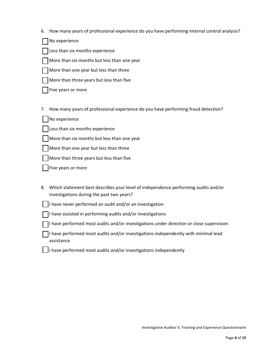 Investigative Auditor II Examination Bulletin - California, Page 12