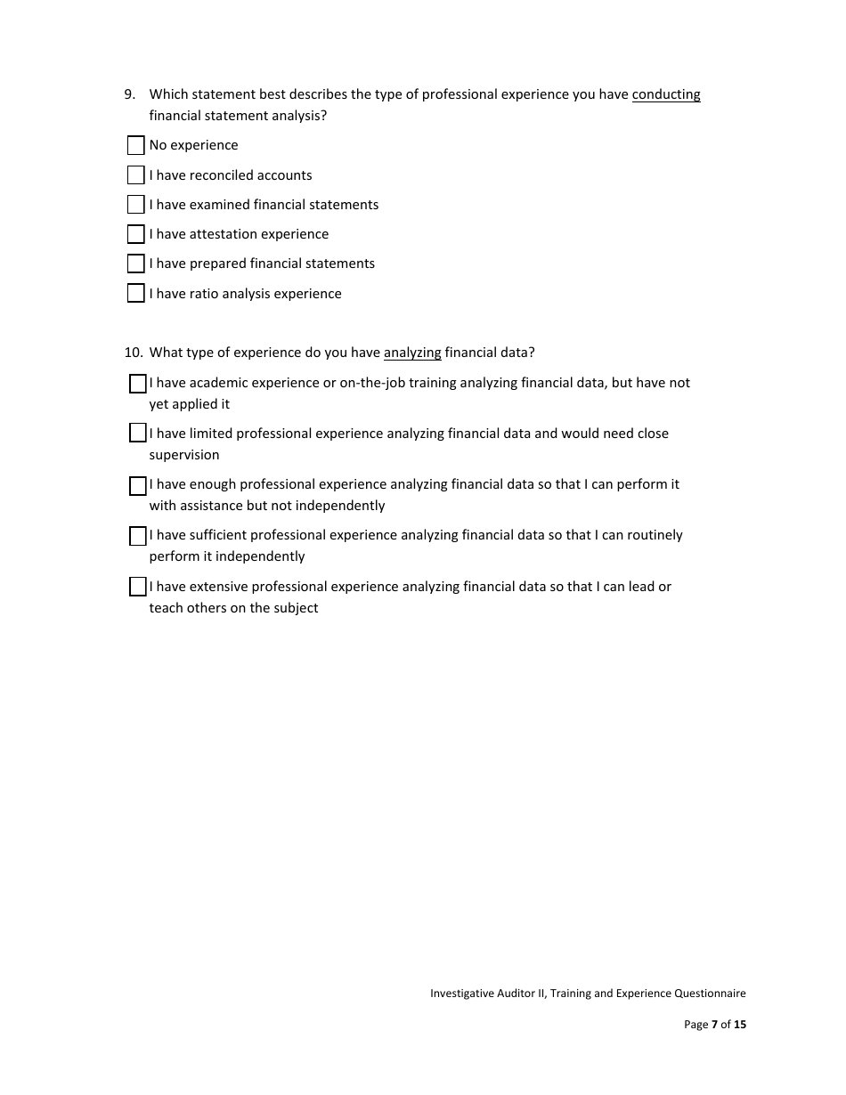 Investigative Auditor II Examination Bulletin - California, Page 13