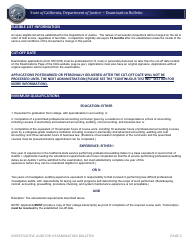 Investigative Auditor II Examination Bulletin - California, Page 3
