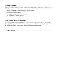 California Attorney General&#039;s Honors Program Application Form - California, Page 4