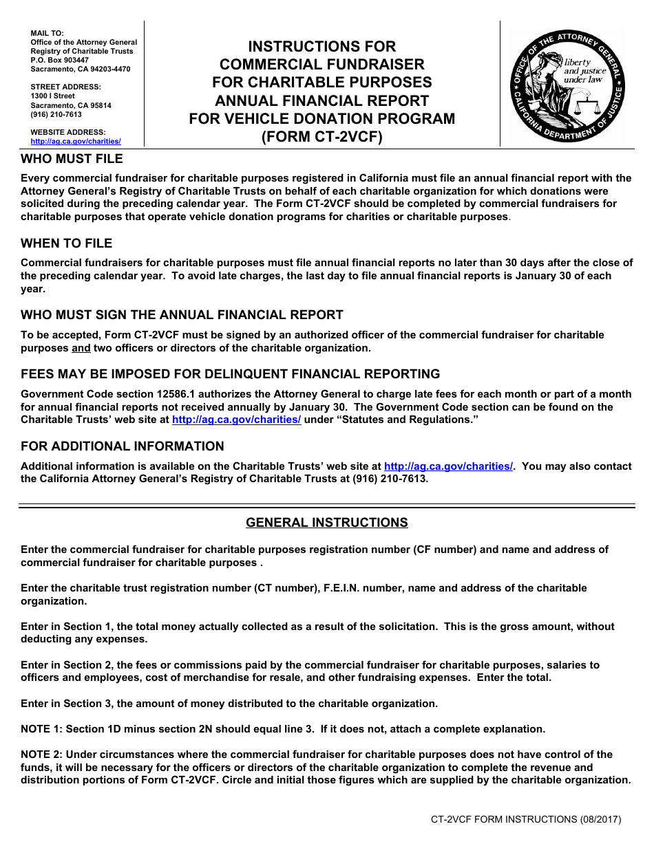 Form CT-2VCF Annual Financial Report - Vehicle Donation Program - California, Page 3