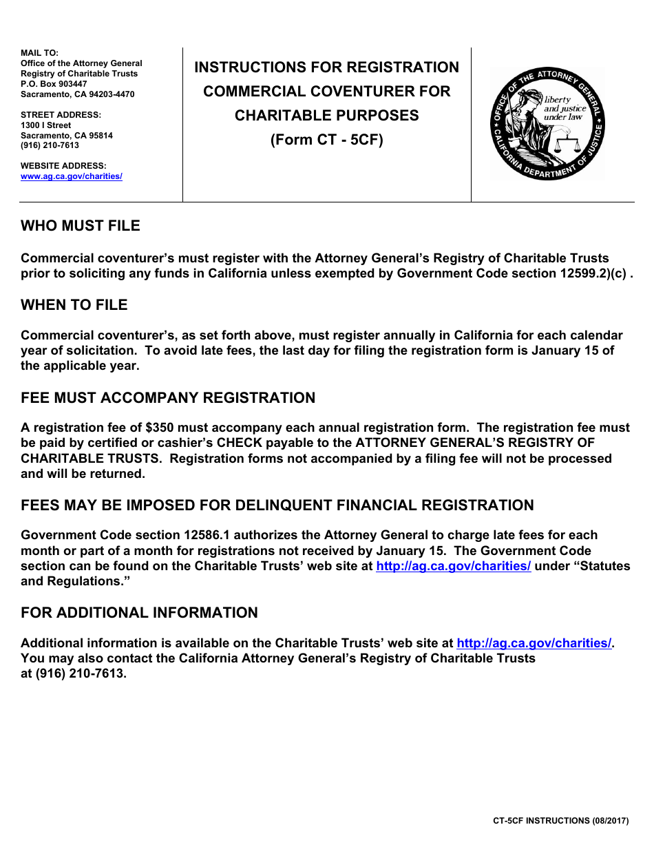 Form CT-5CF Annual Registration Form - Commercial Coventurer - California, Page 3